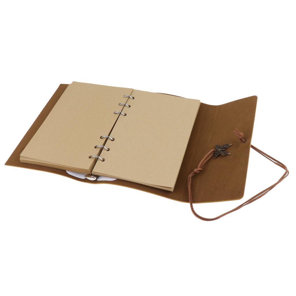 Leather Journal Notebook Portable Loose Leaf Blank Notebook  Yellow