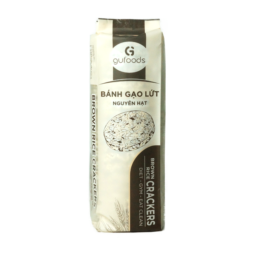 Bánh gạo lứt GUfoods (170g) - Không chiên dầu, Không đường, Từ gạo và ngũ cốc nguyên hạt, Lành mạnh, Phù hợp Eat clean, Ăn vặt healthy, Thực dưỡng, Tập gym, Thuần chay, Đa dạng hương vị