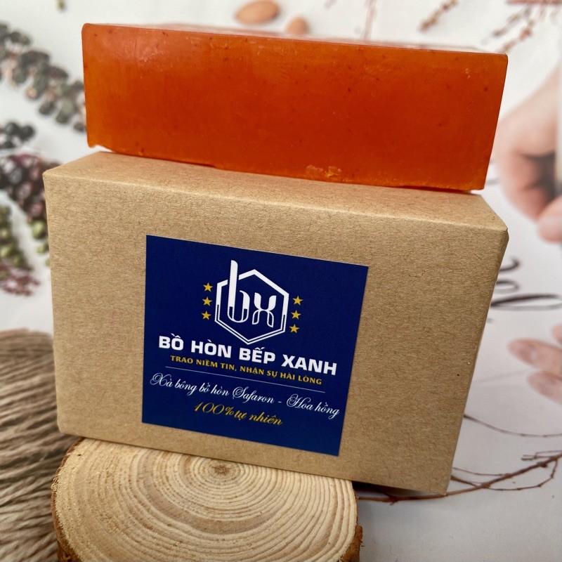 Xà bông bồ hòn Saffron- Hoa hồng handmade tự nhiên 100% có giấy kiểm định