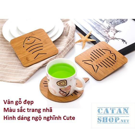 Miếng lót nồi Gỗ, lót cốc chén cách nhiệt chống nóng bằng gỗ Nhiều mẫu siêu Cute GD289-LNGo