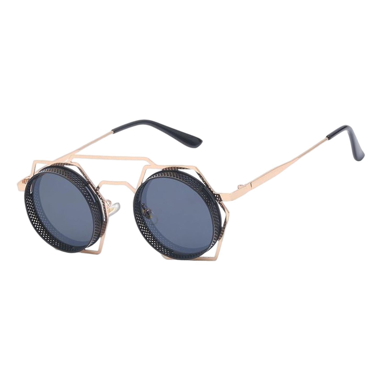 Retro Steampunk Sunglasses Gothic Eyeglasses Circle Glasses for Womens Men Adult