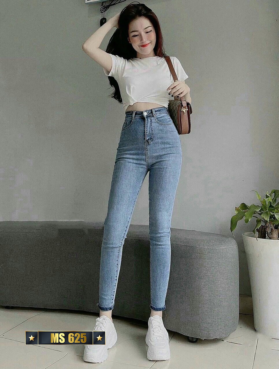 Quần jean nữ Lưng Cao Julido Store, chất jean co dãn 4 chiều ống ôm chân mẫu Ms625