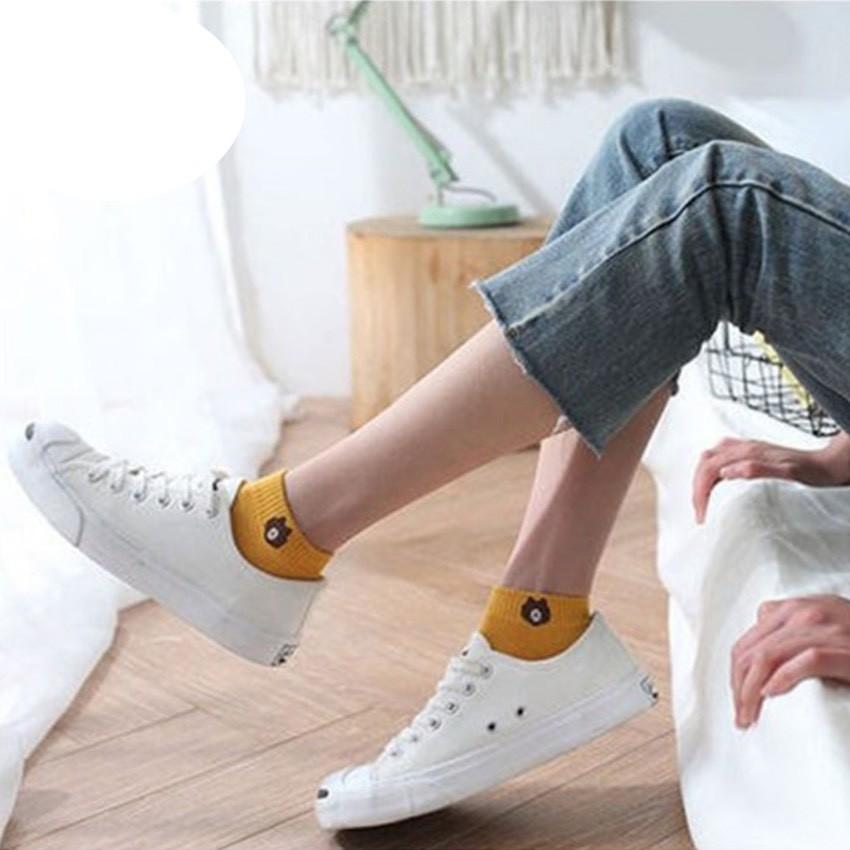 Tất gấu Brown cổ ngắn nhiều màu siêu yêu