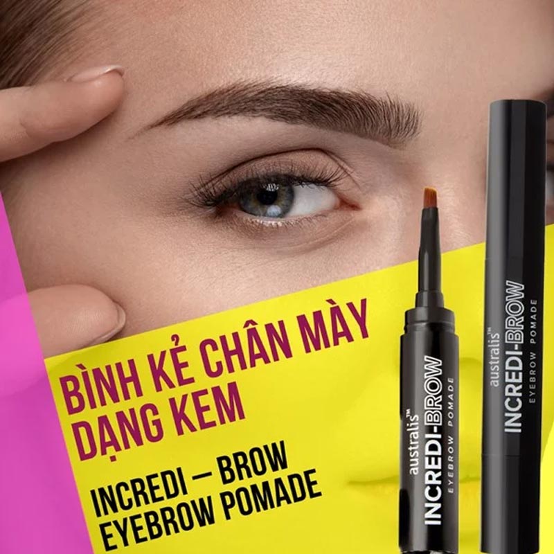 Bình Kẻ Chân Mày Australis Dạng Kem Incredi – Brow Eyebrow Pomade 1,5g