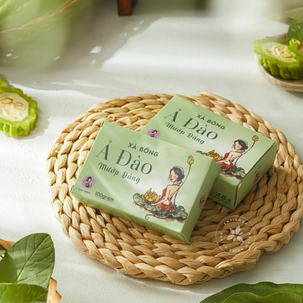 Xà bông Mướp đắng tràm trà giảm mụn lưng, viêm lỗ chân lông MỘC NHAN 100gr