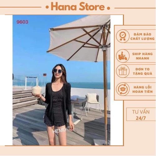 Bộ tắm bộ đồ bơi đi biển bikini cao cấp Hana liền thân kèm áo khoác ngoài 8063