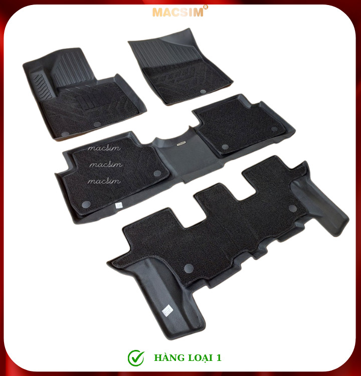Hình ảnh Thảm lót sàn ô tô 2 lớp cao cấp dành cho xe Hyundai Santafe 2014-2018 (sd) nhãn hiệu Macsim chất liệu TPE màu đen