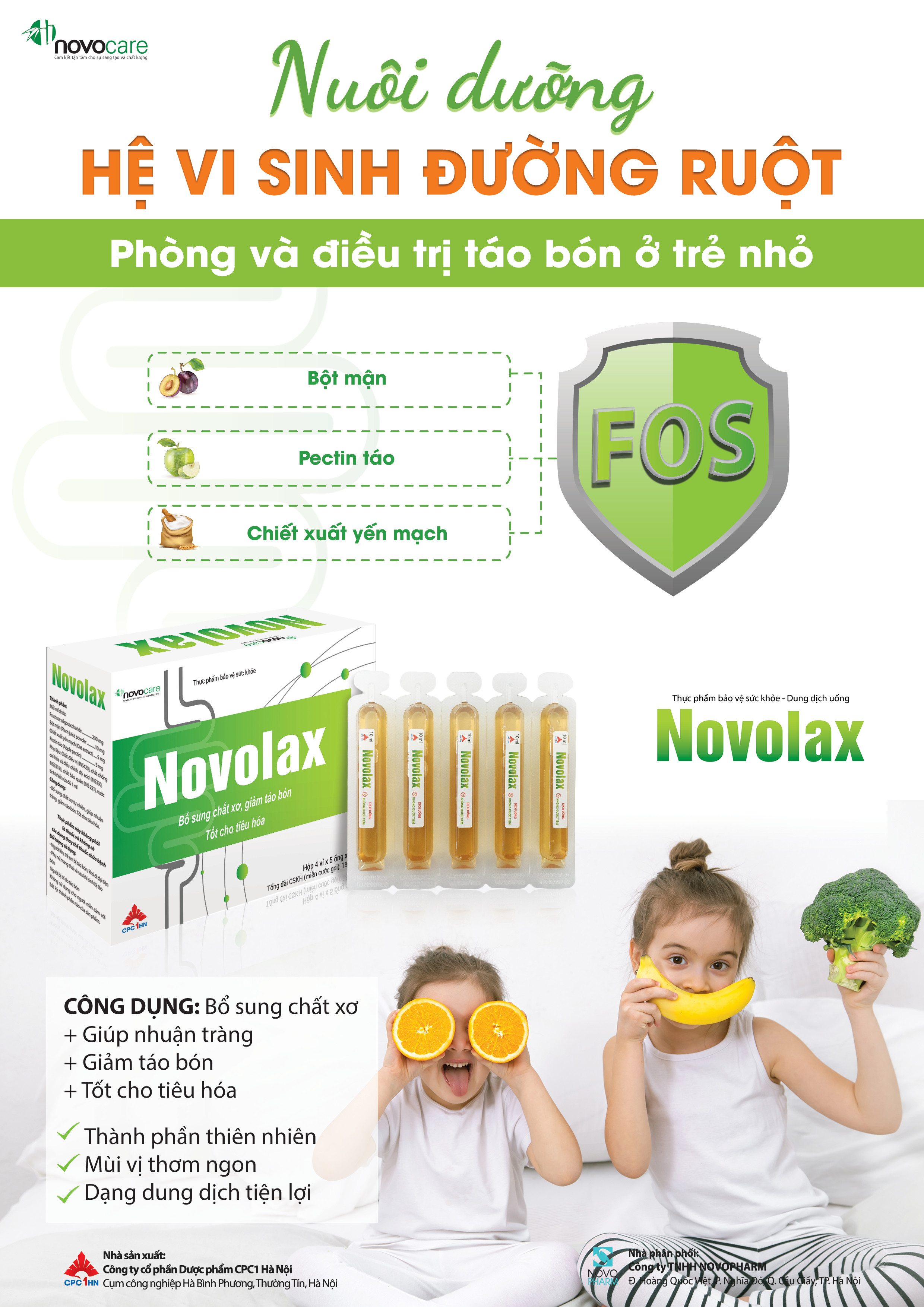 Ống Táo Bón Bà Bầu NOVOLAX Hộp 20 ống- Bổ Sung Chất Xơ Tự Nhiên - Nuôi Dưỡng Hệ Vi Sinh Đường Ruột, An Toàn, Hiệu Quả