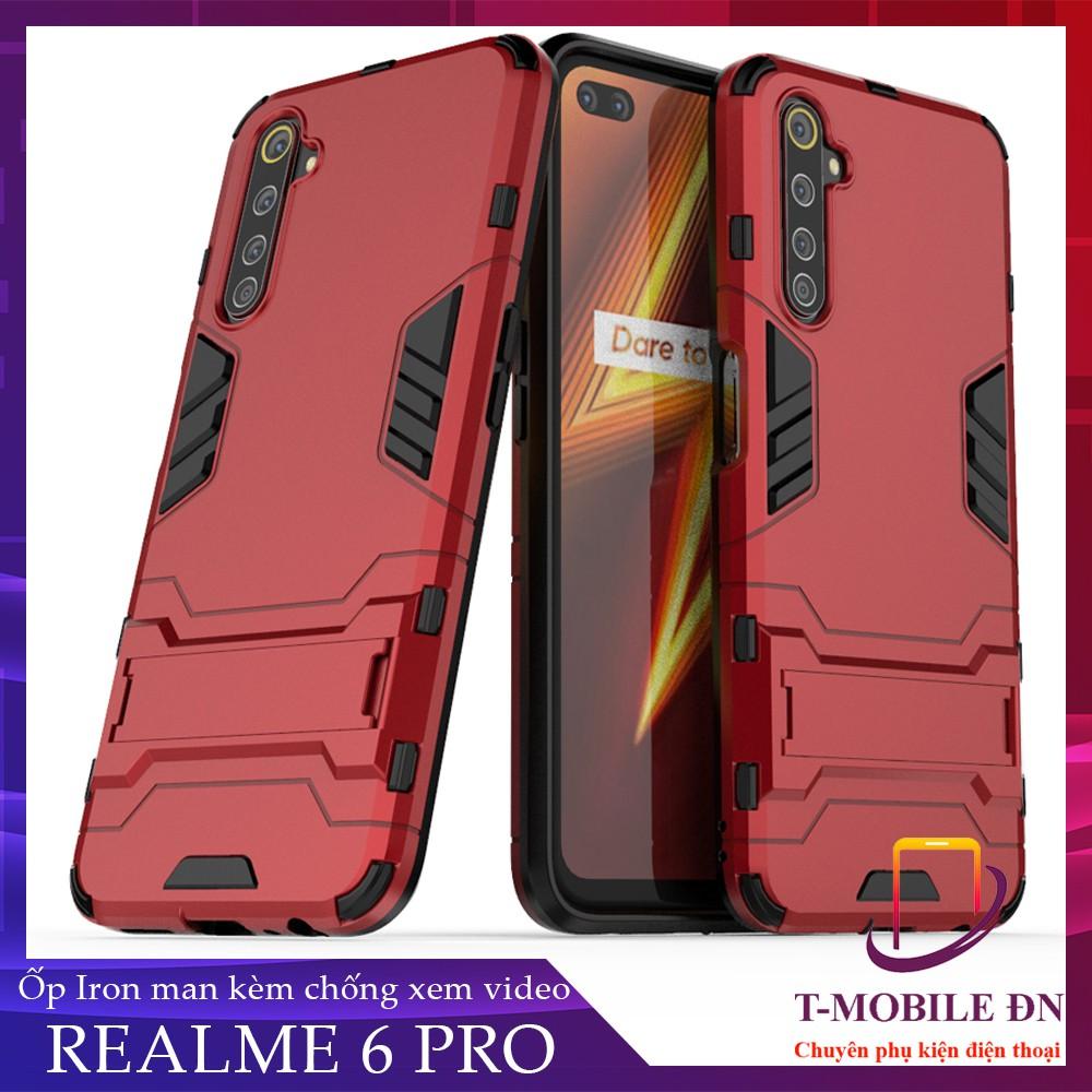 Ốp lưng cho Realme 6 Pro IRON MAN chống sốc bảo vệ viền và camera kèm chống xem video tiện lợi