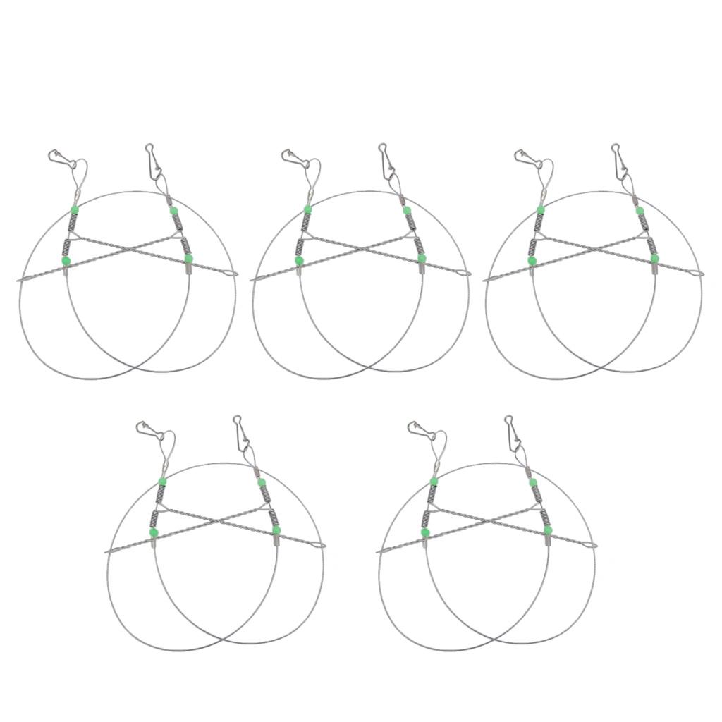 5   Pieces   Anti - Winding   Fishing   Swivel   String   Steel   Wire   Leader