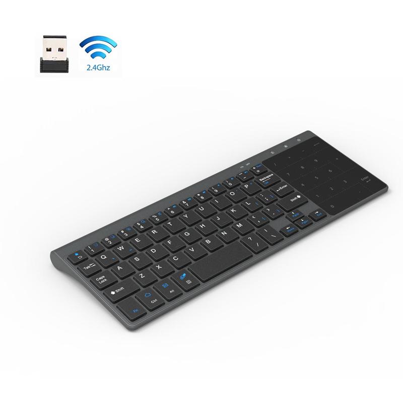 Bàn Phím Không Dây 2.4GHz Với Số Bàn Di Chuột Chuột 2 Trong 1 Mỏng Bàn Phím Số Cho Android Windows Máy Tính Để Bàn Laptop tivi Box