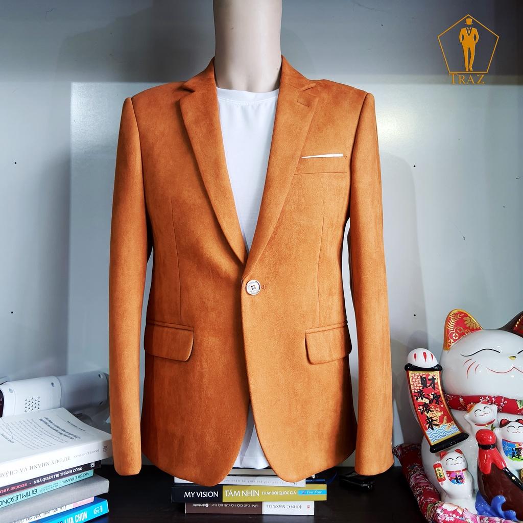 Aó Vest Da Lộn, KaKi Nam, Veston Khoác Lẻ, Vest Bụi, Blazer Cao Cấp(Hàng Thiết Kế) - Trần