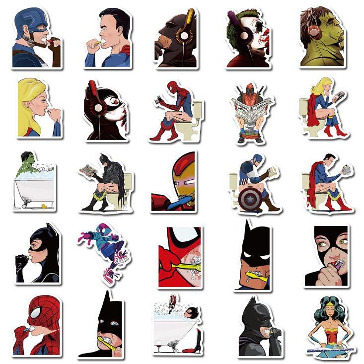 Sticker dán cao cấp SIÊU ANH HÙNG VUI NHỘN Cực COOL ms#80