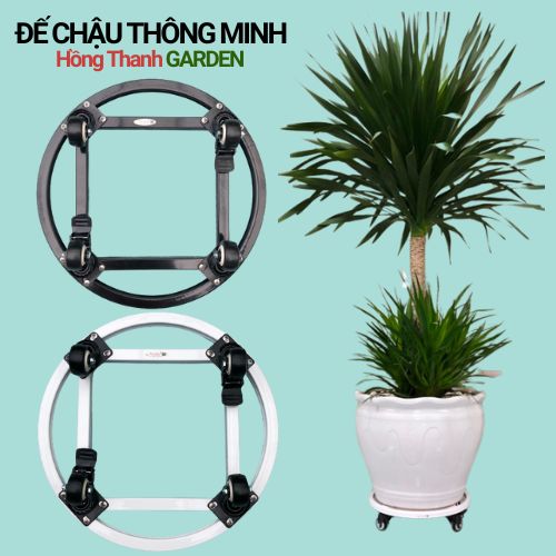 Đế Lót Chậu Có Bánh Xe ĐK40cm, Đế Chậu Thông Minh Cao Cấp HTG, Siêu Chắc Khỏe, Có Bánh Xe Di Chuyển, Có Chốt An Toàn, Chịu Lực Đến 200kg, Chất Liệu Hợp Kim Cao Cấp Sơn Tĩnh Điện