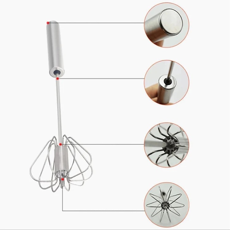 Cây Đánh Trứng Inox NHẤN XOAY TỰ ĐỘNG Chính Hãng TOKDODO