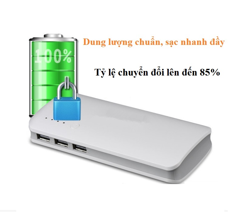 Sạc Dự phòng 10,000 Mah 2.1A Nhanh Đầy 3 Cổng