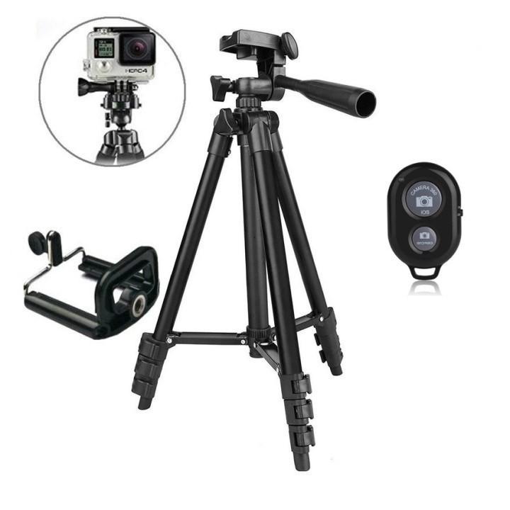 Gậy Tripod 3 chân 3366 Kèm giá đỡ cho điện thoại / Gậy 3120 /Chân siêu chắc chắn,cao cấp tương thích với nhiều dòng máy