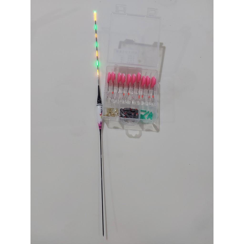 Bộ combo phụ kiện câu đài có 2 bộ trục buộc sẵn.hộp đựng phao câu và phụ kiện câu đài