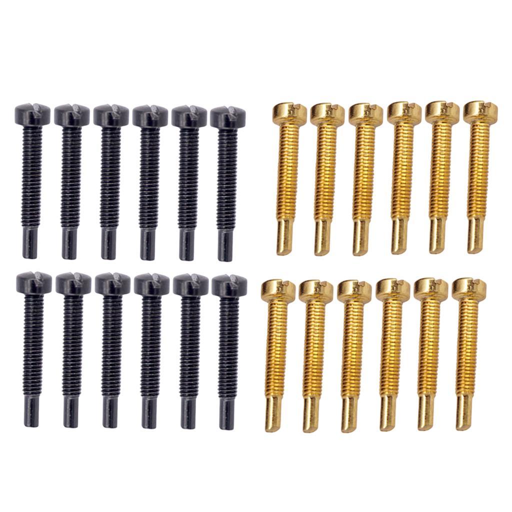 12 Pieces Pickup Mounting Screws for Electric Guitar Humbucker Black