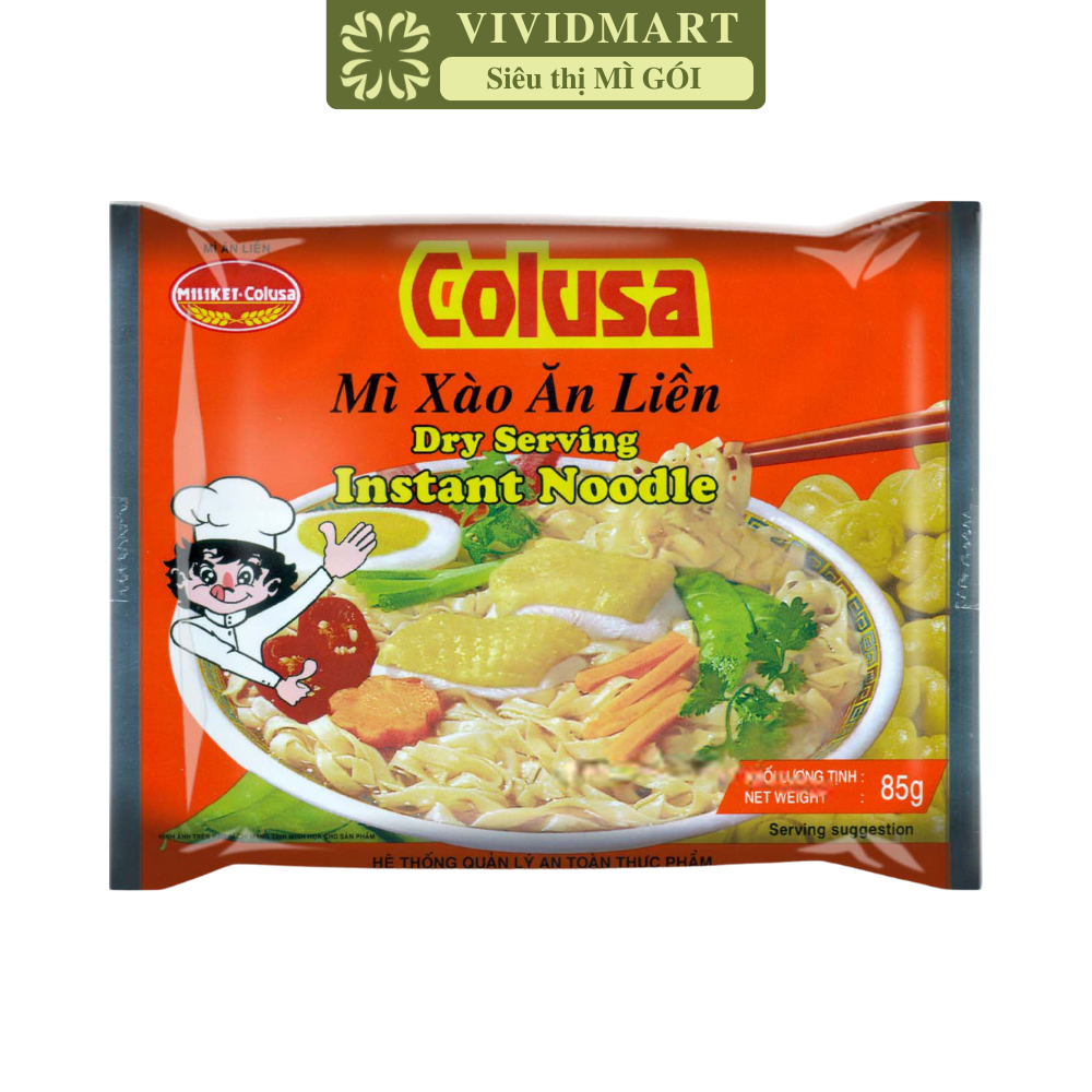 COLUSA - Mì xào ăn liền Colusa, Mì xào Colusa, Mì xào ăn liền Miliket, Mì xào cao cấp Colusa (85g/gói)