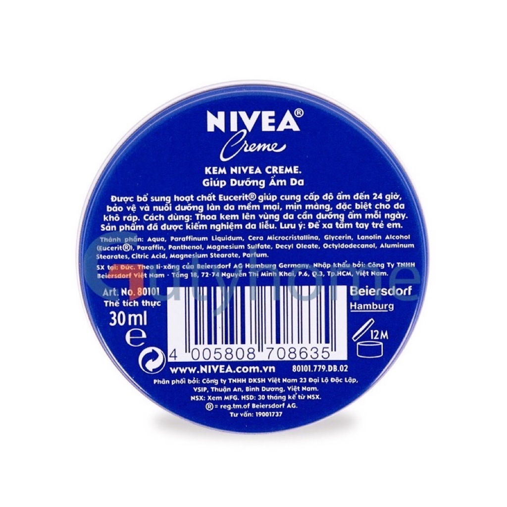 Kem Dưỡng Ẩm NIVEA Nga Thơm Lâu, Giúp GTăng Đàn Hồi, Mịn 30ml Chính Hãng