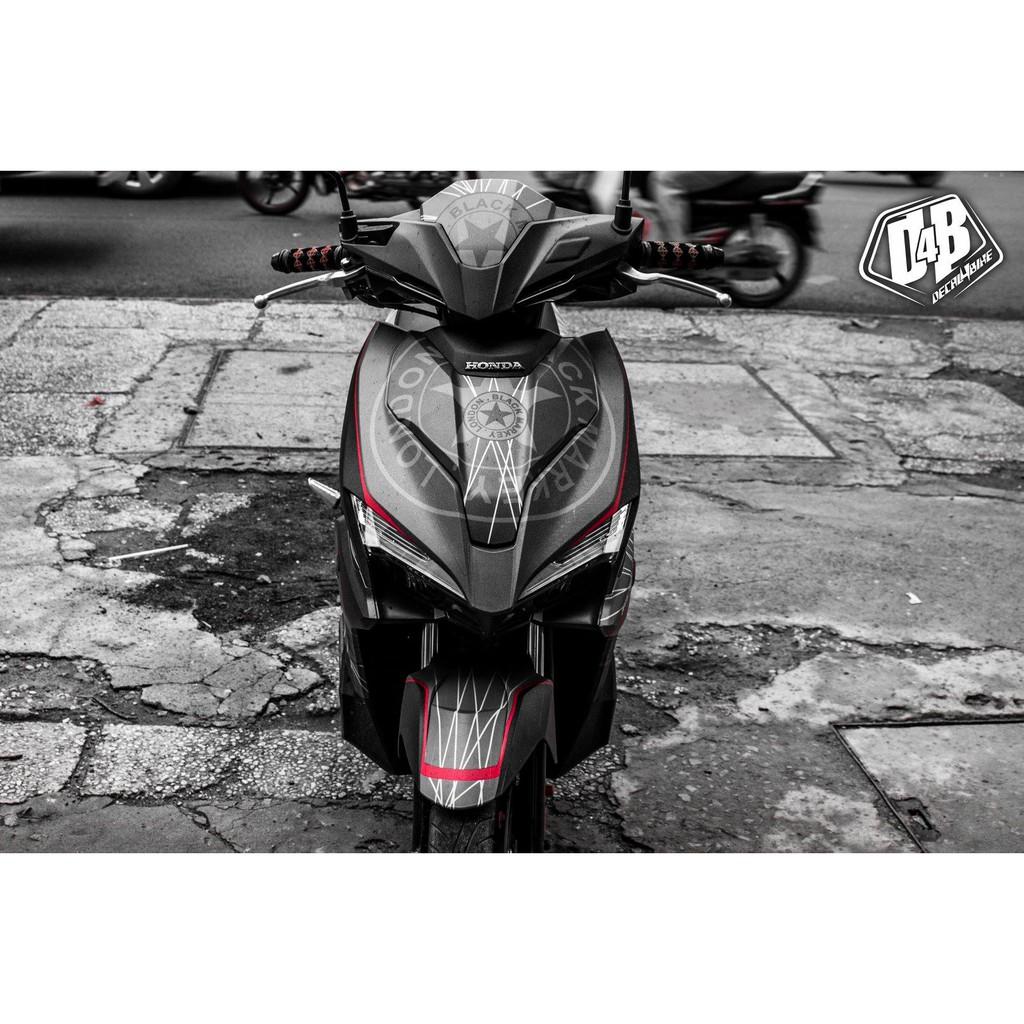Tem trùm xe dành cho Air Blade 2016 Black London Redline