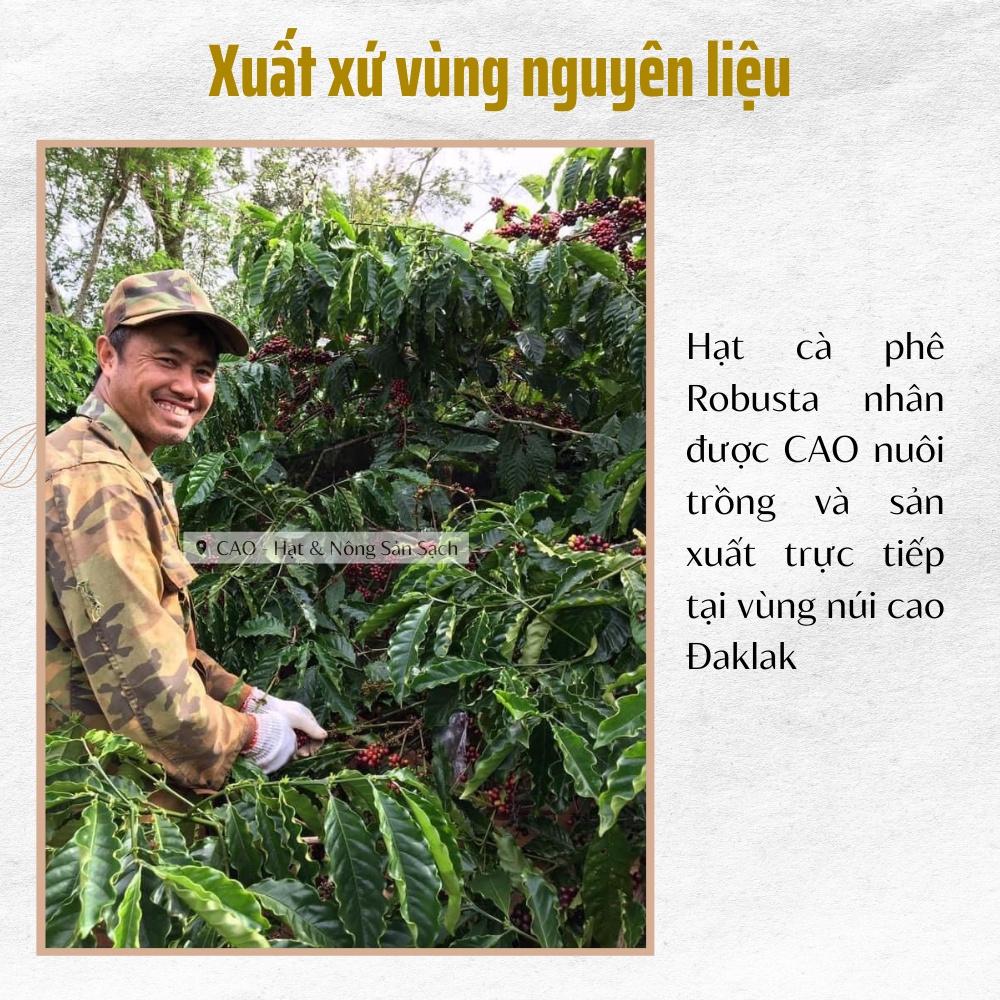 Cà phê rang xay CAO Food từ hạt cà phê robusta chín Đaklak thơm ngon và phù hợp với mọi đối tượng