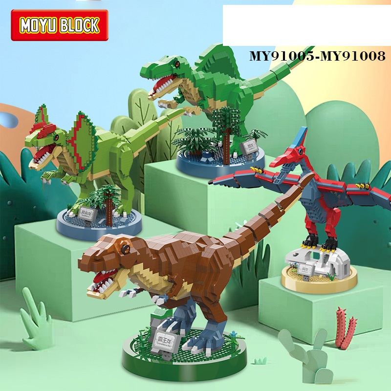 ĐỒ CHƠI LẮP RÁP XẾP HÌNH BẢN  MÔ HÌNH Khủng Long Bạo Chúa T-Rex,Khủng Long Bay Pterodacty và Khủng Long Double Ridge ( chọn mẫu)