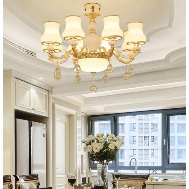 Đèn chùm TIANOS 8 tay kiểu dáng hiện đại trang trí nội thất sang trọng - kèm bóng LED chuyên dụng.