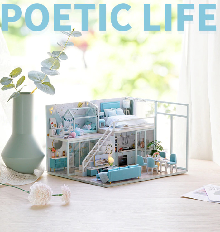 Mô Hình Lắp Ráp Nhà Búp Bê DIY - Poetic Life L028 ( Tặng Keo + mica )