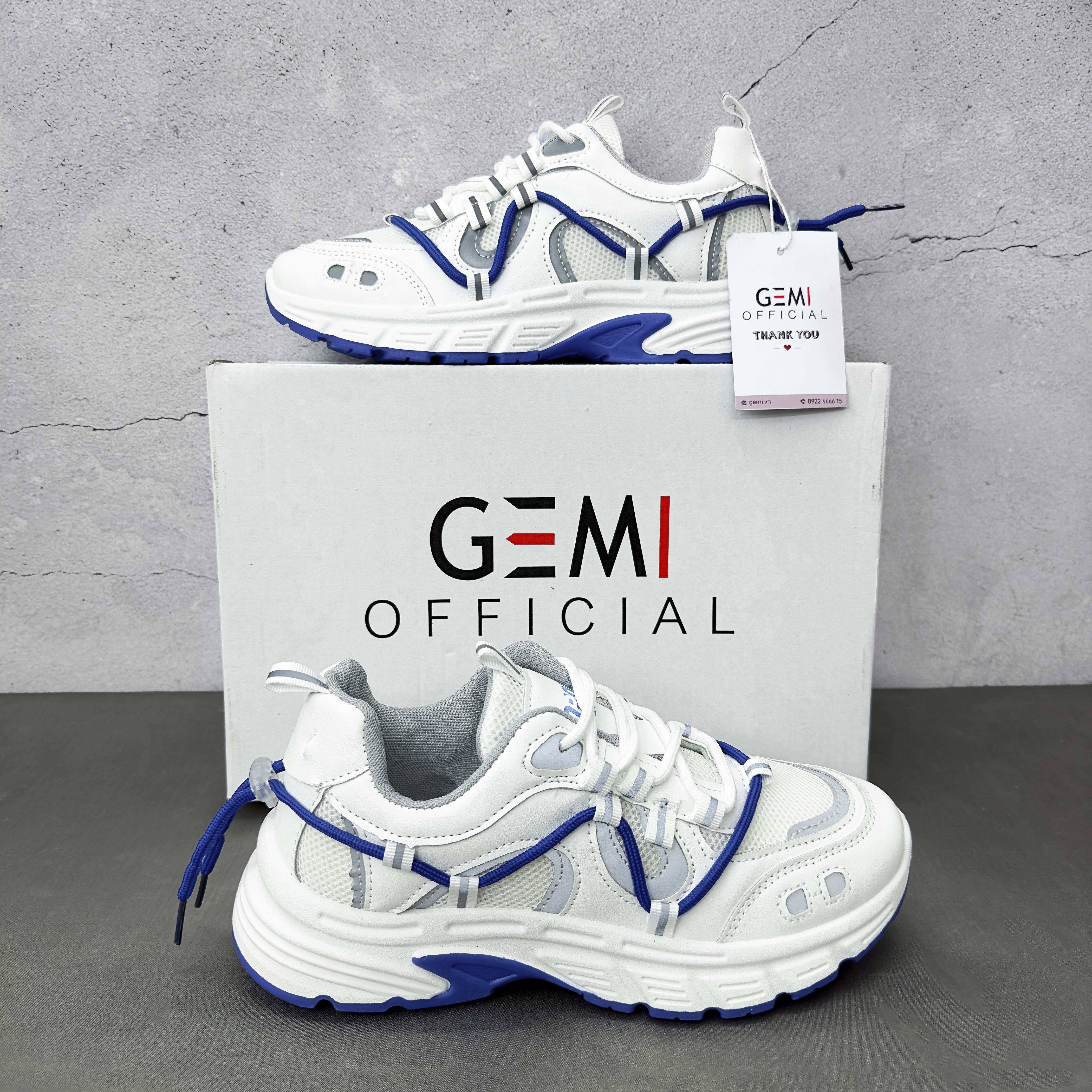 Giày thể thao nữ GEMI - giày ullzzang màu xanh- trắng - nâu-, phù hợp đi học đi chơi, phối đồ cực đẹp - M7252