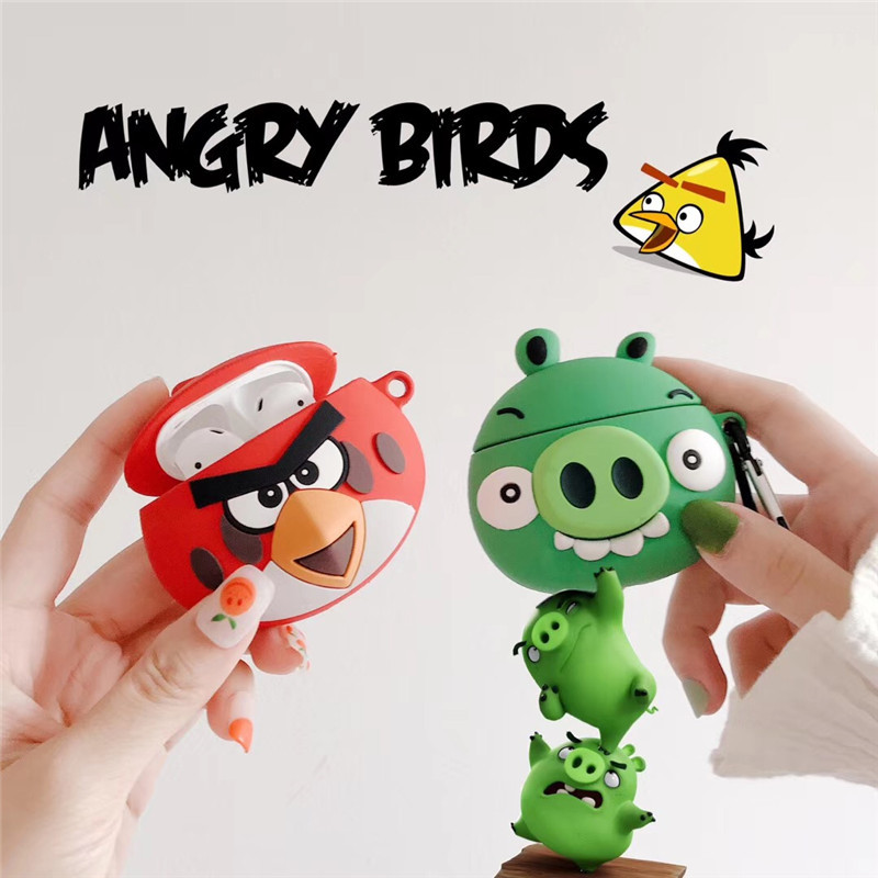 Airpods case, Ốp silicone bảo vệ cho AirPods 1/2 - Angry Bird - Hàng Chính Hãng