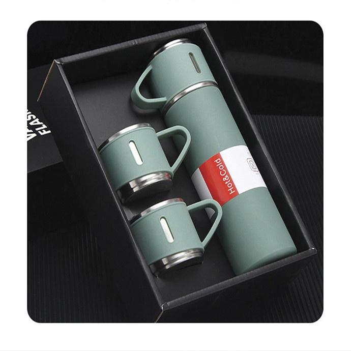 BỘ BÌNH GIỮ NHIỆT KÈM 2 LY CÁCH NHIỆT VACUUM FLASK -BÌNH GIỮ NHIỆT VACUUM 500ML CAO CẤP