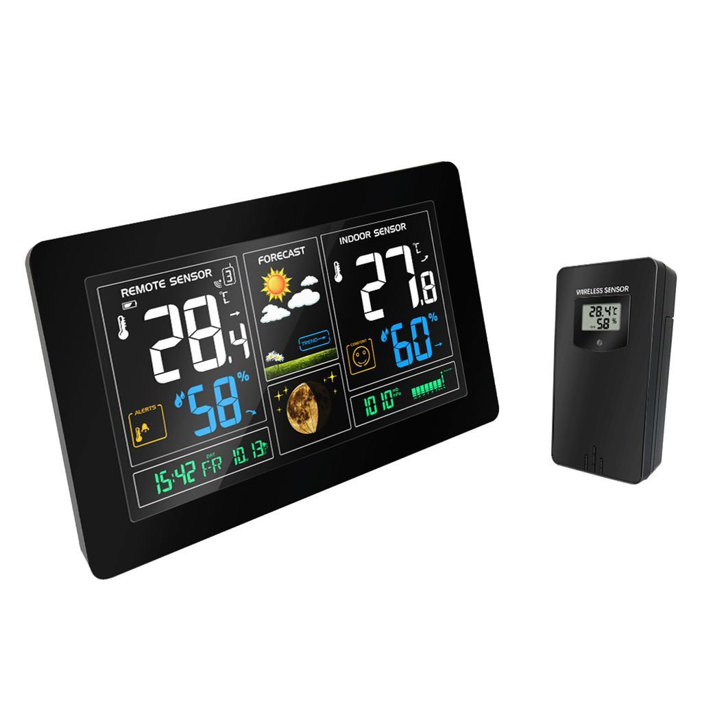 Wireless Colorful Digital Weather Time Clock with Outdoor Sensor, Indoor/Outdoor