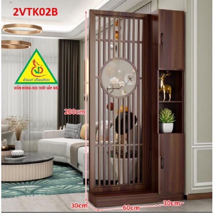 Tủ kệ trang trí kiêm vách ngăn phòng khách , nhà bếp 2VTK02 - Nội thất lắp ráp Viendong Adv