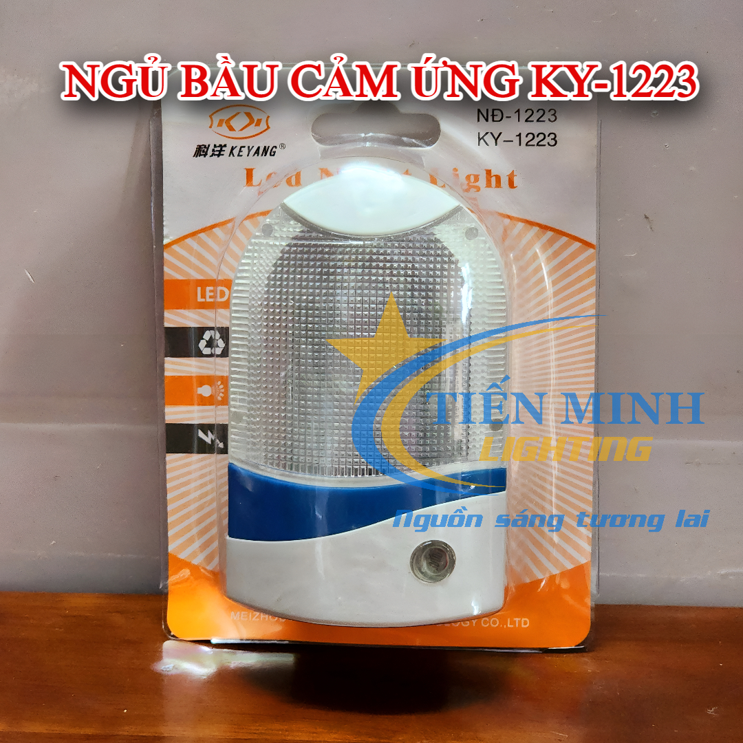 Đèn ngủ cảm ứng bầu KY-1223, chỉ cần cắm vào ổ điện, đèn sẽ tự động phát sáng khi trời tối và tắt khi trời sáng, chiếu sáng Led siêu bền