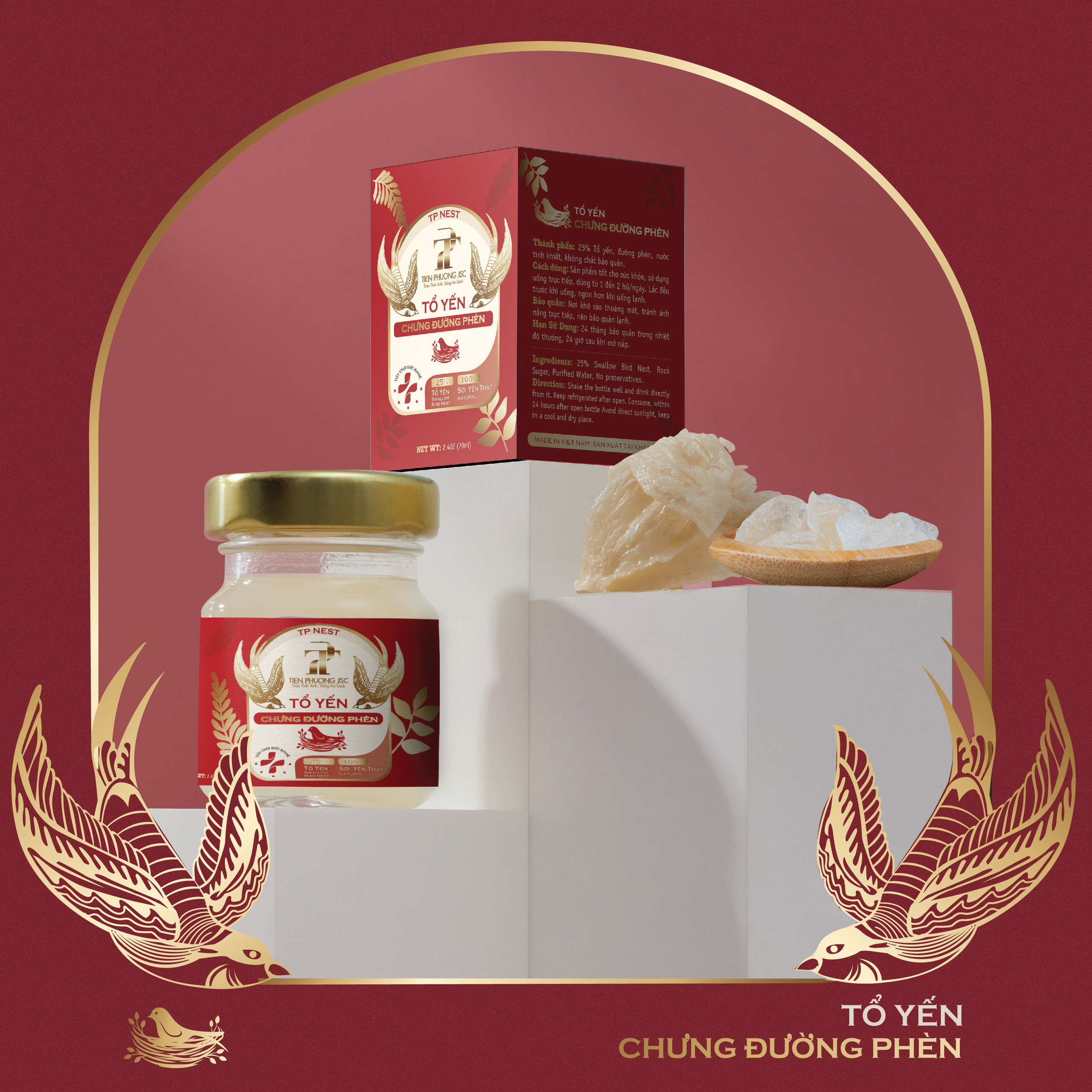 Tổ yến chưng đường phèn - Tiến Phương JSC (70 ml/hũ)