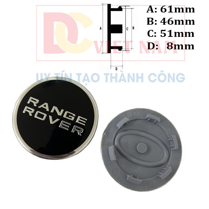 Logo chụp mâm, ốp lazang bánh xe ô tô Ranger Rover 62mm