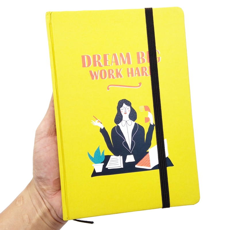 Sổ Crabit Dream Big Work Hard Dotted 180 Trang 1555 - Màu Vàng