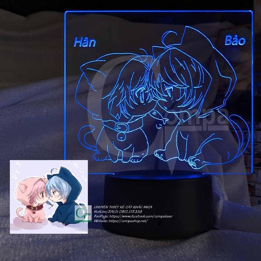 Đèn Ngủ Led 3D Ấn Tượng - Đèn Trang Trí Phòng Ngủ Type 11 16 MÀU TUỲ CHỈNH LED0111
