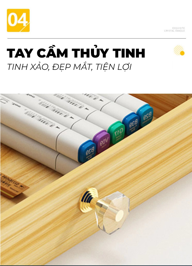 Kệ Gỗ Đựng Bút 9 Ngăn Có Ngăn Kéo Tiện Lợi, Dễ Dàng Lắp Ghép, Không Cần Khoan Đục -Thương Hiệu Gosashi - KeBut9Ngan1NK