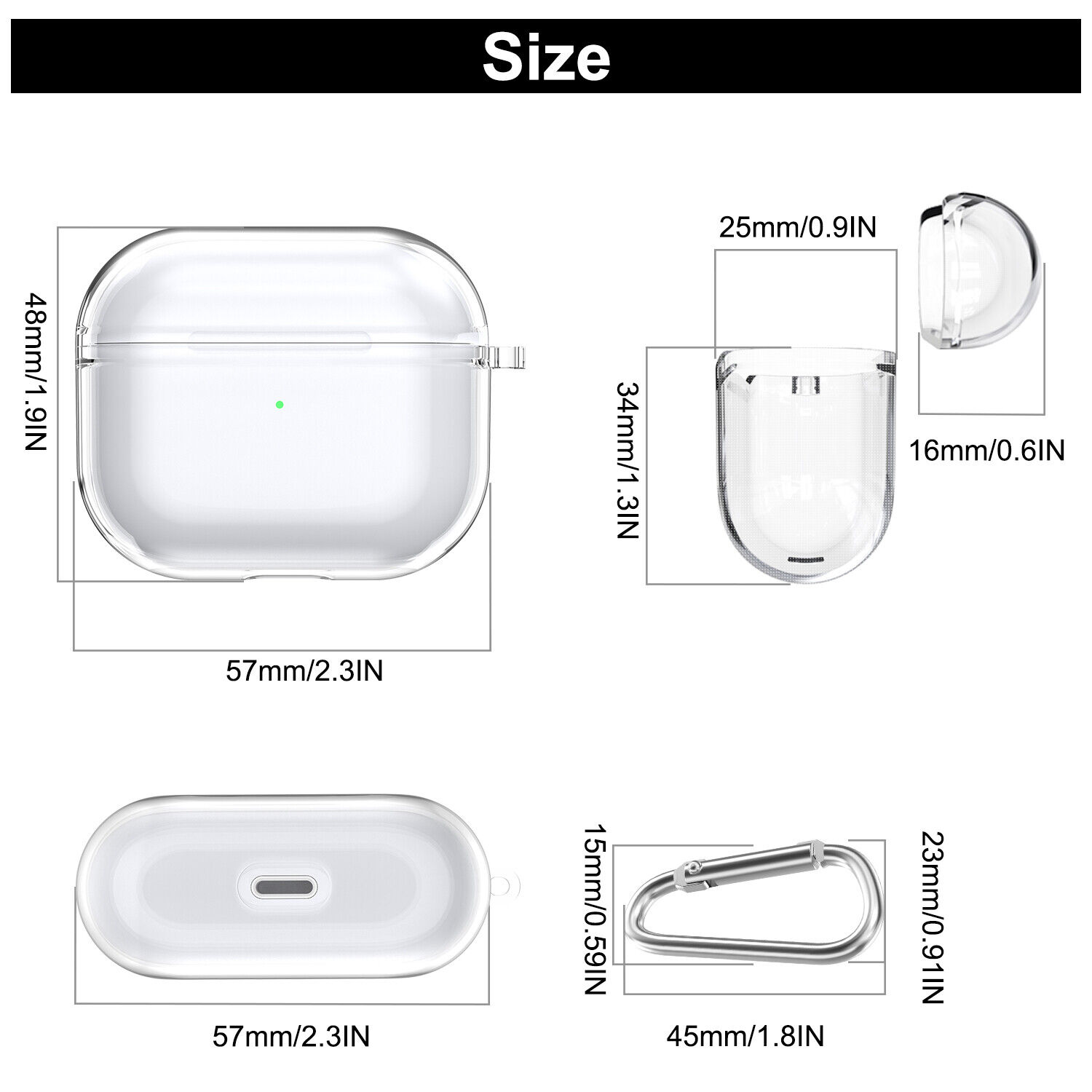 Bao case chống sốc trong suốt cho Airpods 3 hiệu Likgus Clear Shell - Mỏng 0.8mm, bảo vệ toàn diện, vật liệu cao cấp - Hàng nhập khẩu