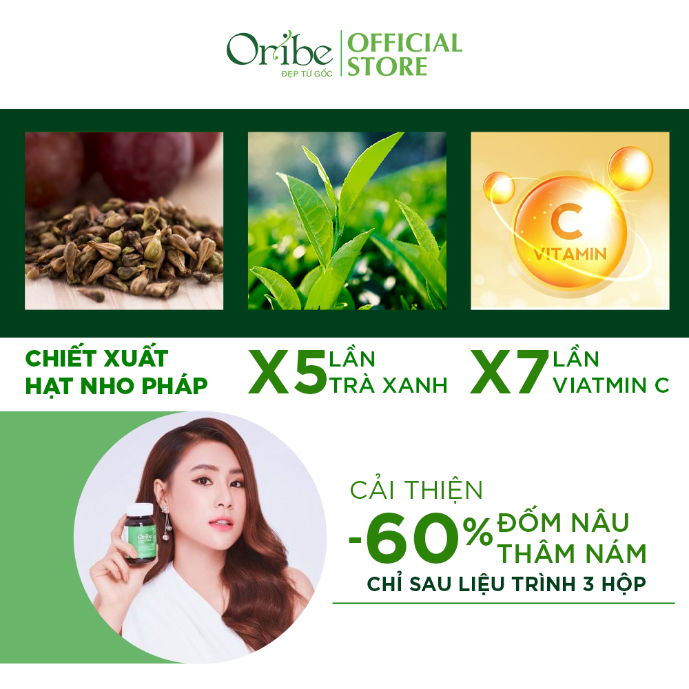 Viên Uống Đẹp Da Chống Nám Ngăn Ngừa Lão Hóa Oribe