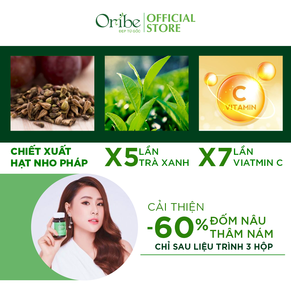 Viên Uống Đẹp Da Chống Nám Ngăn Ngừa Lão Hóa Oribe (Hộp 30 viên)