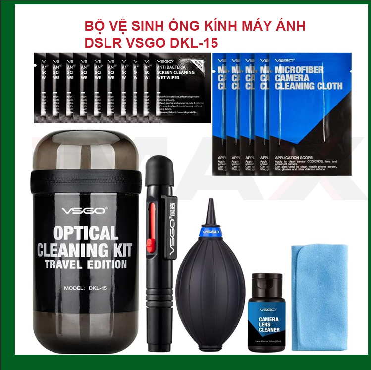 BỘ DỤNG CỤ LÀM SẠCH ỐNG KÍNH MÁY ẢNH VSGO TRAVEL EDITION DKL-15, NHIỀU MÀU - HÀNG CHÍNH HÃNG