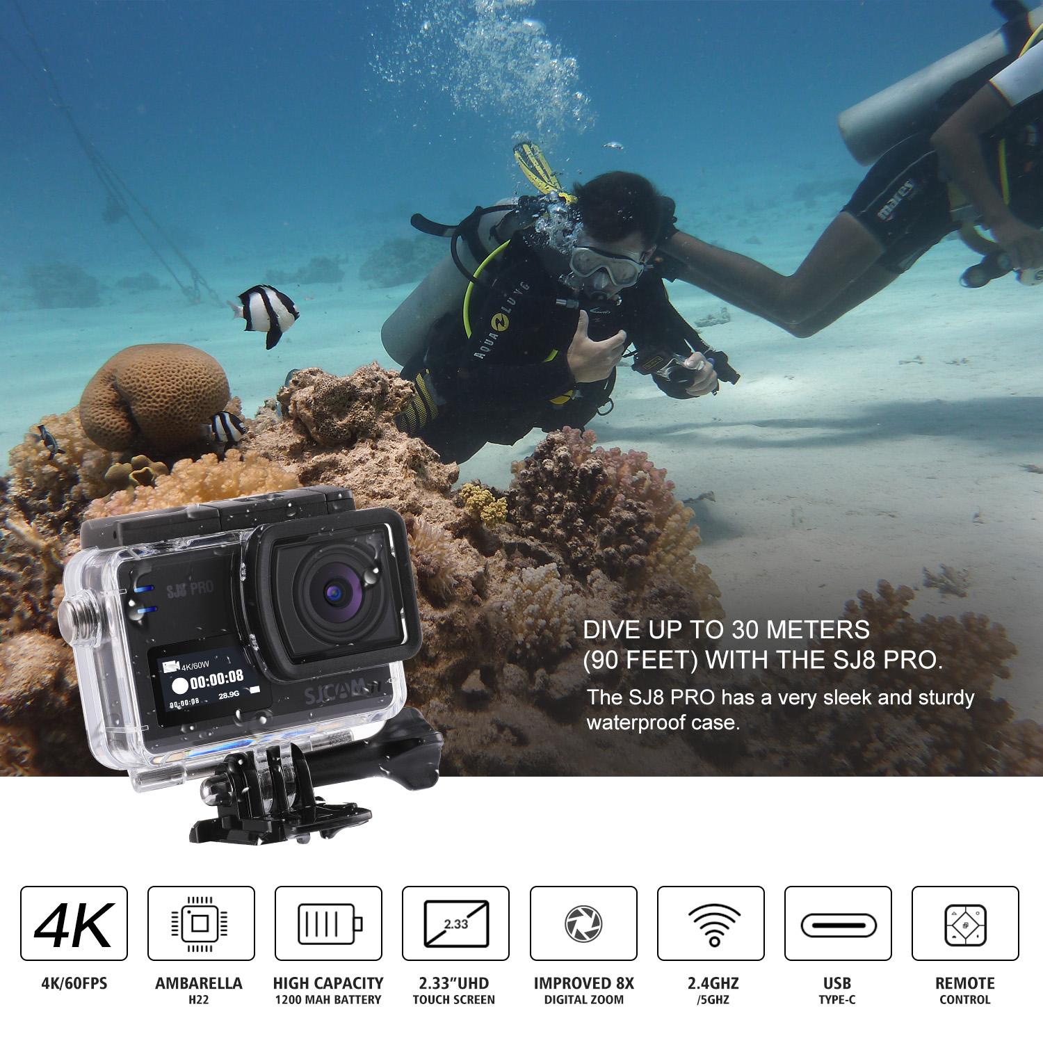 Camera hành trình SJCAM SJ8 Series ASJ8 Air/SJ8 Plus/SJ8 Pro 1290P 4K WIFI Điều khiển từ xa Mũ bảo hiểm thể thao chống nước chống rung DV