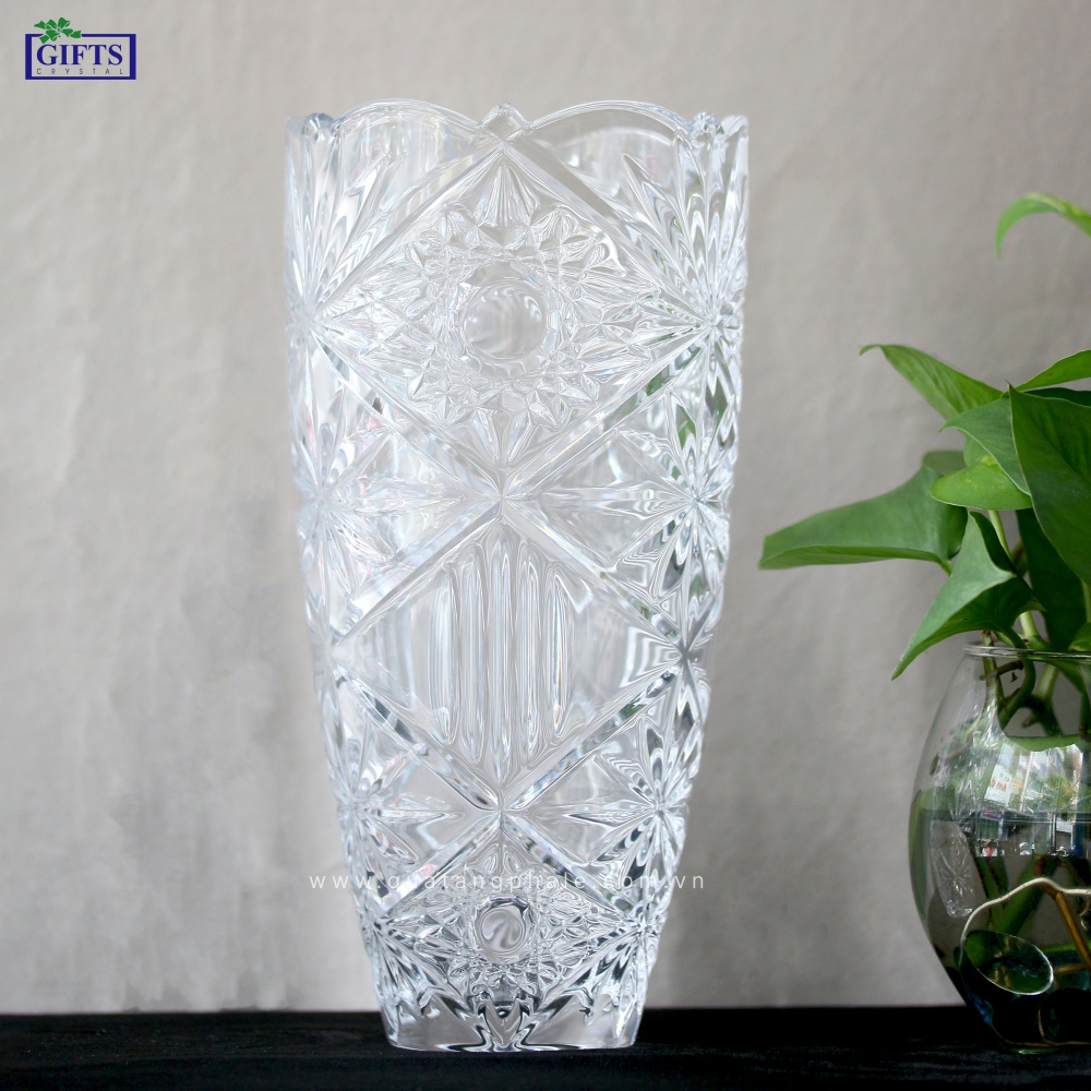 Bình hoa Miranda Pha lê đúc Bohemia Tiệp khắc 25cm