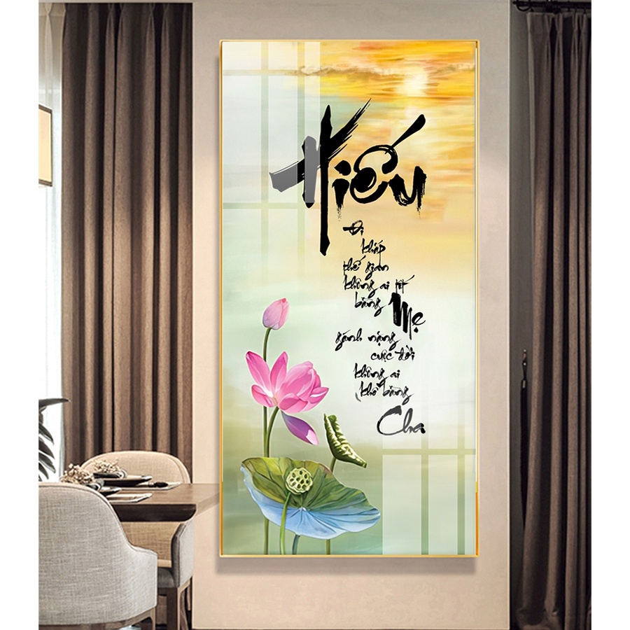 (ẢNH THẬT) TRANH TREO TƯỜNG TRÁNG GƯƠNG CHỮ HIẾU KÈM ĐINH TREO