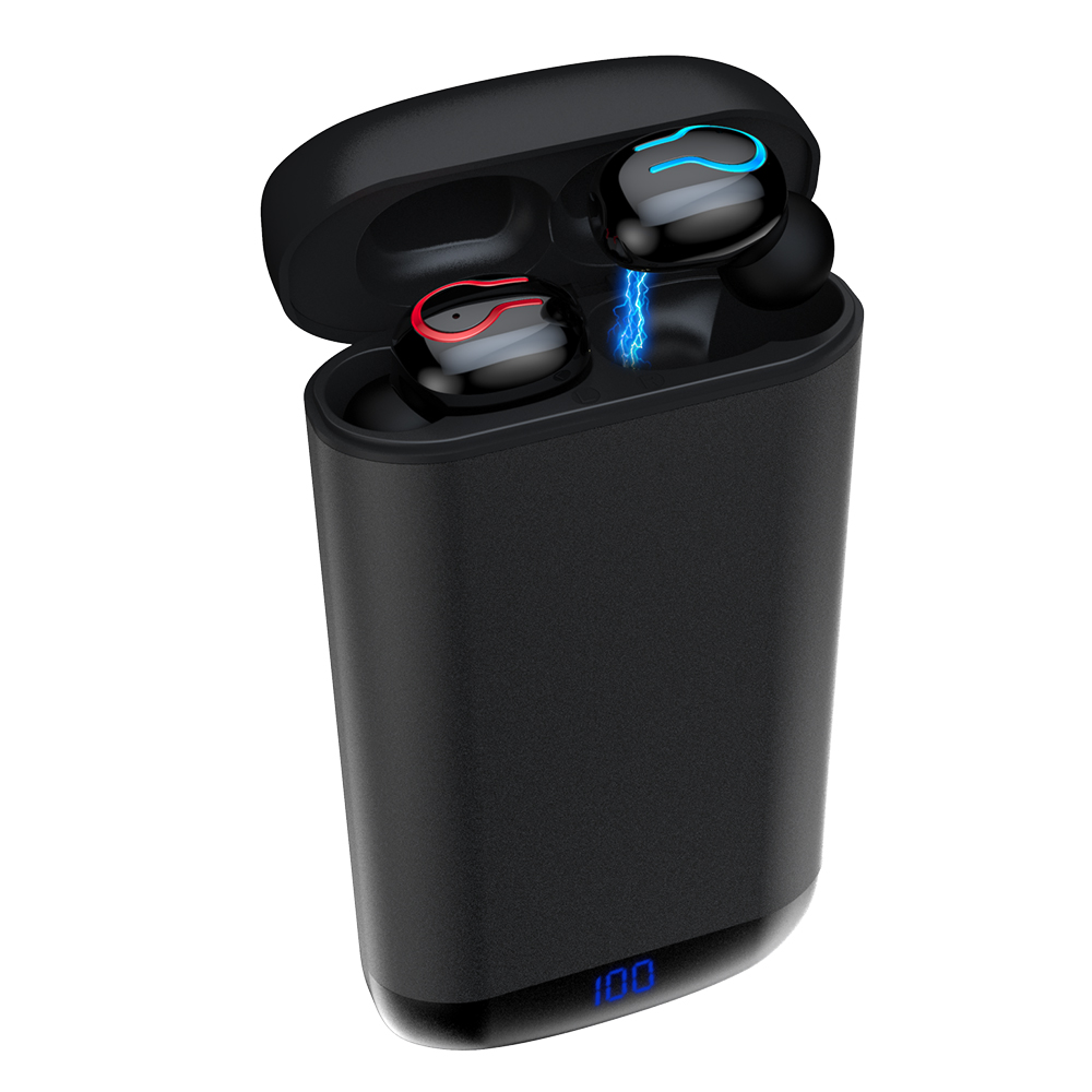 Tai Nghe Không Dây HBQ-Q66 Bluetooth 5.0 + Hộp Sạc EDR TWS 6000mah Màn Hình IPX5 Chống Nước Mini