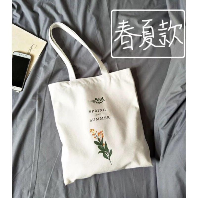 Túi tote vải canvas cành hoa cải Siêu hot tặng quà xinh
